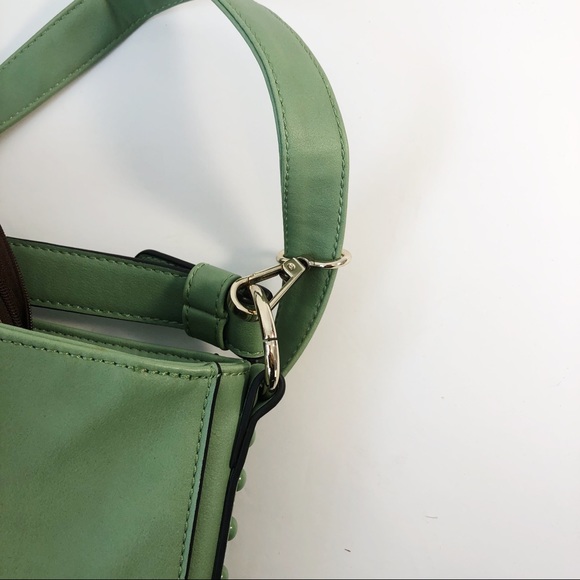 Lula large pale green bag crossbody strap studded - Picture 6 of 16